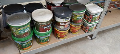 Lot 2190 - Large quantity of fence paint in various colours