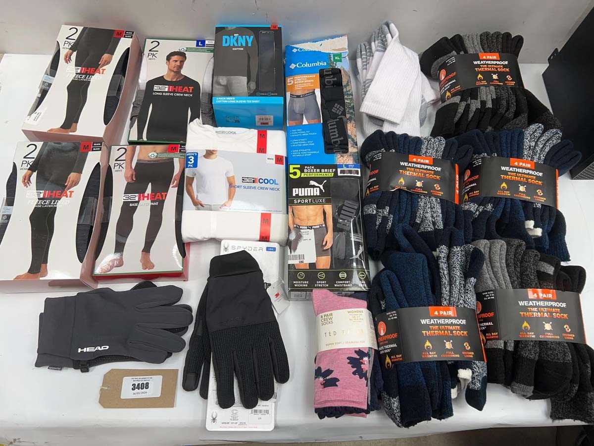 Lot 3408 - Adults socks and underwear Columbia, DKNY, Ted...