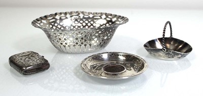 Lot 313 - A group of silver comprising an oval stamped...