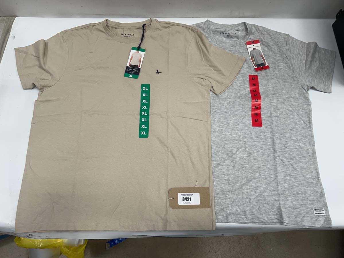 Lot 3421 - Men's Jack Wills beige T-shirts x20,...
