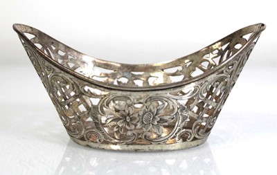 Lot 326 - A Continental stamped silver dish of oval form,...