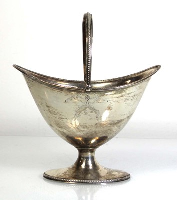 Lot 329 - A George III silver bon bon dish of oval form...