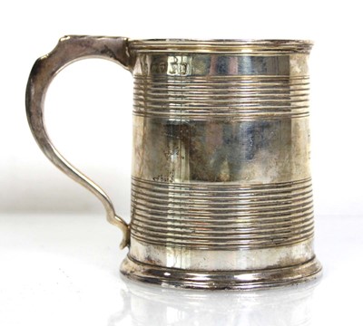 Lot 330 - A silver christening mug of slightly flared...