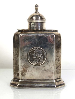 Lot 332 - A late Victorian silver tea caddy of canted...