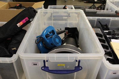 Lot 144 - Large spot lamp, two mirror ball motors and a...