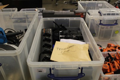 Lot 145 - Large plastic crate containing Motorolla...