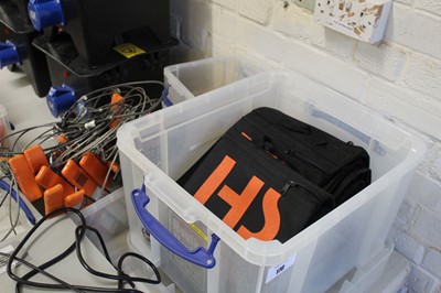 Lot 170 - Box containing Holborn Studios empty sandbags,...