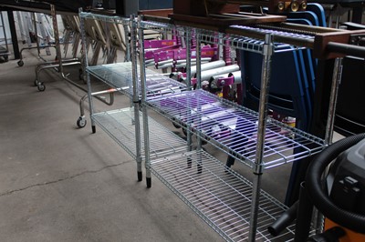 Lot 251 - 2x 90cm 3 tier metal racks