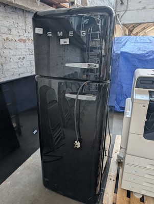 Lot 305 - 60cm SMEG black fridge freezer