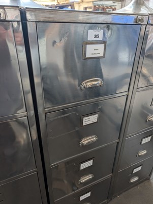 Lot 315 - 47cm brushed steel 4 drawer filing cabinet