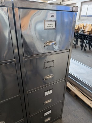 Lot 316 - 47cm brushed steel 4 drawer filing cabinet
