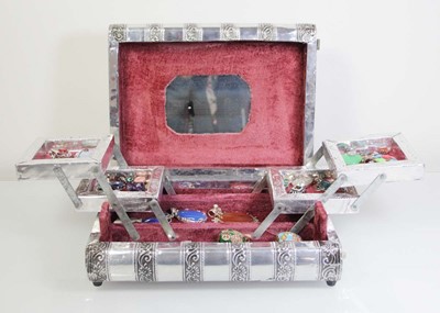 Lot 745 - A jewellery box containing thirty-three silver,...