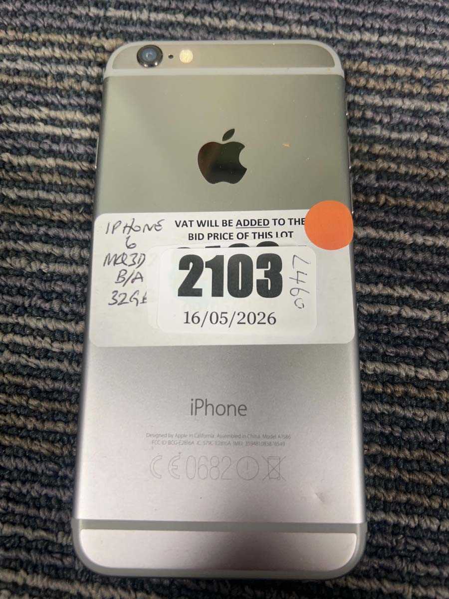 Lot 2103 - Apple iPhone 6 MQ3D2B/A, 32gb