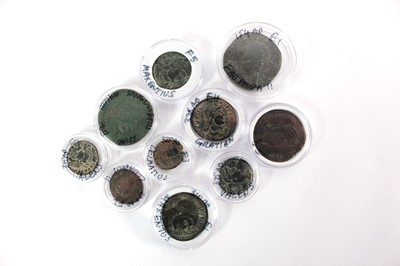 Lot Group of roman coins (10) including AE2, AE18,...