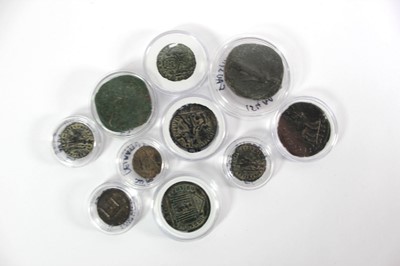 Lot Group of roman coins (10) including AE2, AE18,...