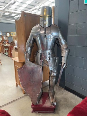Lot 5336 - Modern metal suit of knights armour with...