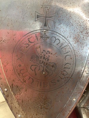 Lot 5336 - Modern metal suit of knights armour with...