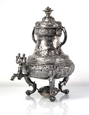 Lot 323 - A 19th century spirit kettle or samovar...