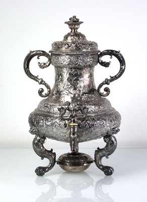 Lot 323 - A 19th century spirit kettle or samovar...