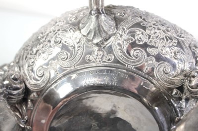 Lot 323 - A 19th century spirit kettle or samovar...