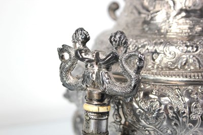 Lot 323 - A 19th century spirit kettle or samovar...