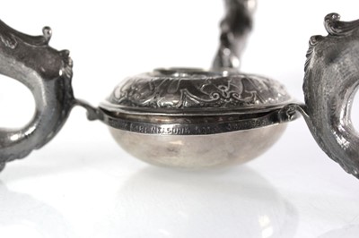 Lot 323 - A 19th century spirit kettle or samovar...