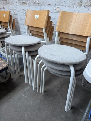 Lot 340 - 8 Tip Toe cream stacking chairs