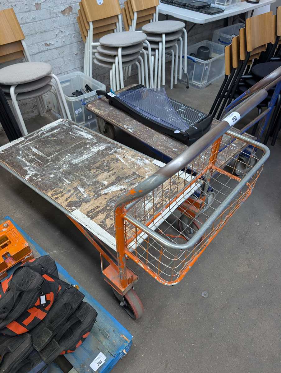Lot 350 - Orange 4 wheel barrow