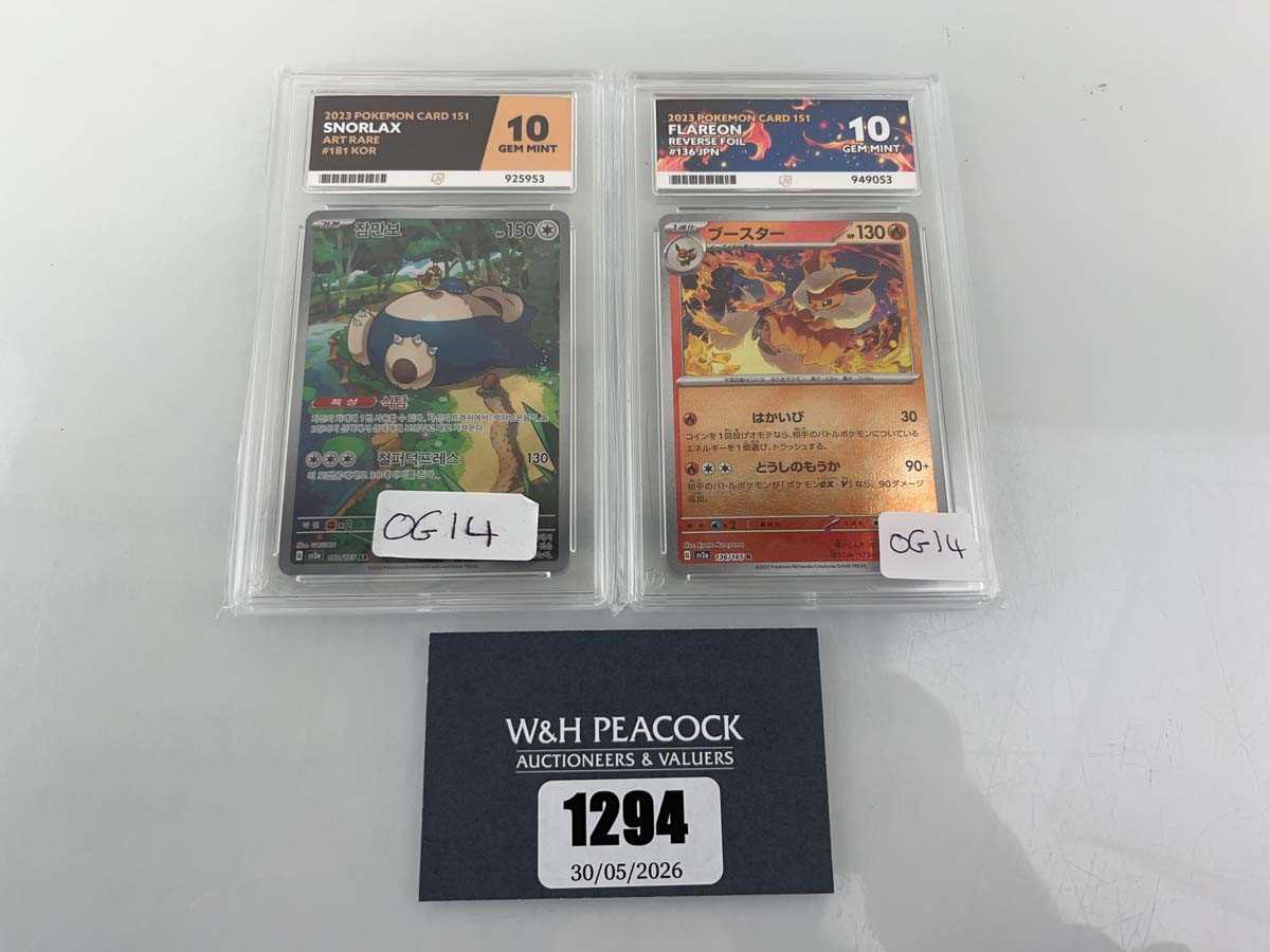 Lot 1294 - (2) 2023 Pokémon Card 151 #181 KOR - Snorlax...