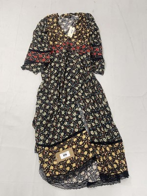 Lot 3775 - Rixo eva floral mix black raven dress size 16...