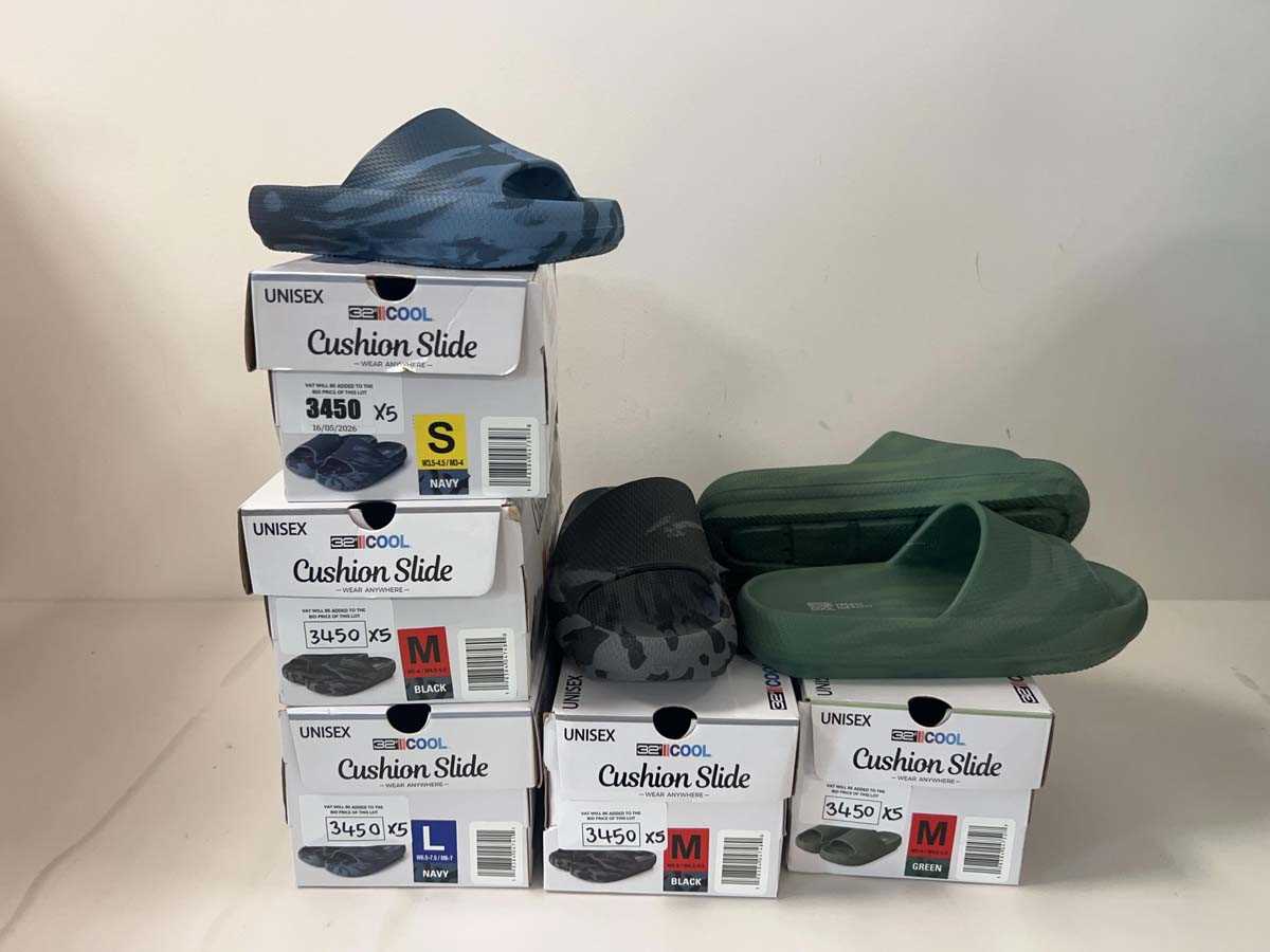 Lot 3450 - 5x 32 degrees Cool cushion slide sandals