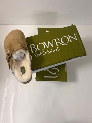 Lot 3455 - 2x Bowron sheepskin mules