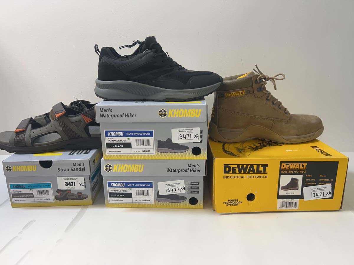 Lot 3471 - 4x Men's shoes DeWalt work boots, Khombu...