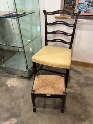 Lot 1013 - Mahogany framed single dining chair and small...