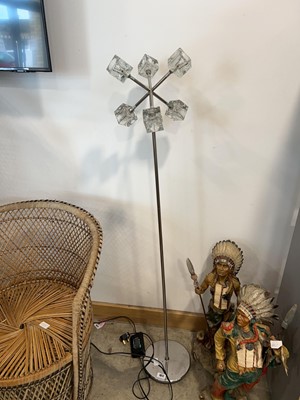 Lot 1017 - Small chrome multi-spoke LED floor light