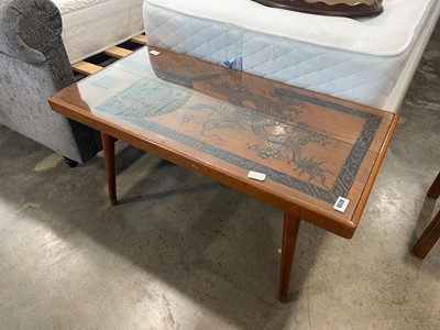Lot 1039 - Wooden coffee table on tapered supports with...