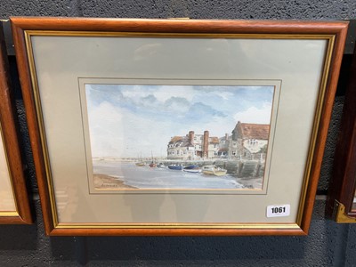 Lot 1061 - Pair of framed and glazed watercolours of port...