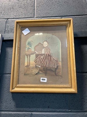 Lot 1604 - Gilt framed and glazed portrait of a young...