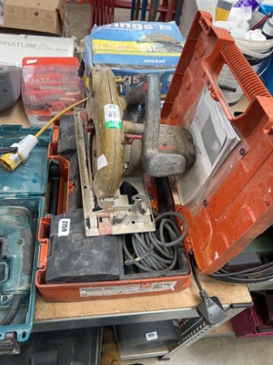 Lot 2759 - 110V multi-tool, together with a 110V circular...