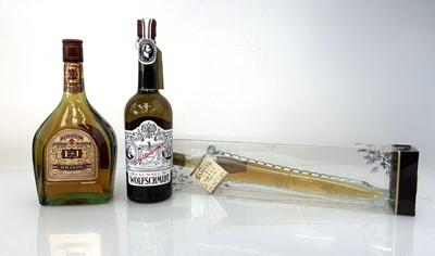 Lot 18 - 3 bottles, 1x Wolfschmidt Kummel 39% 50cl, 1x...