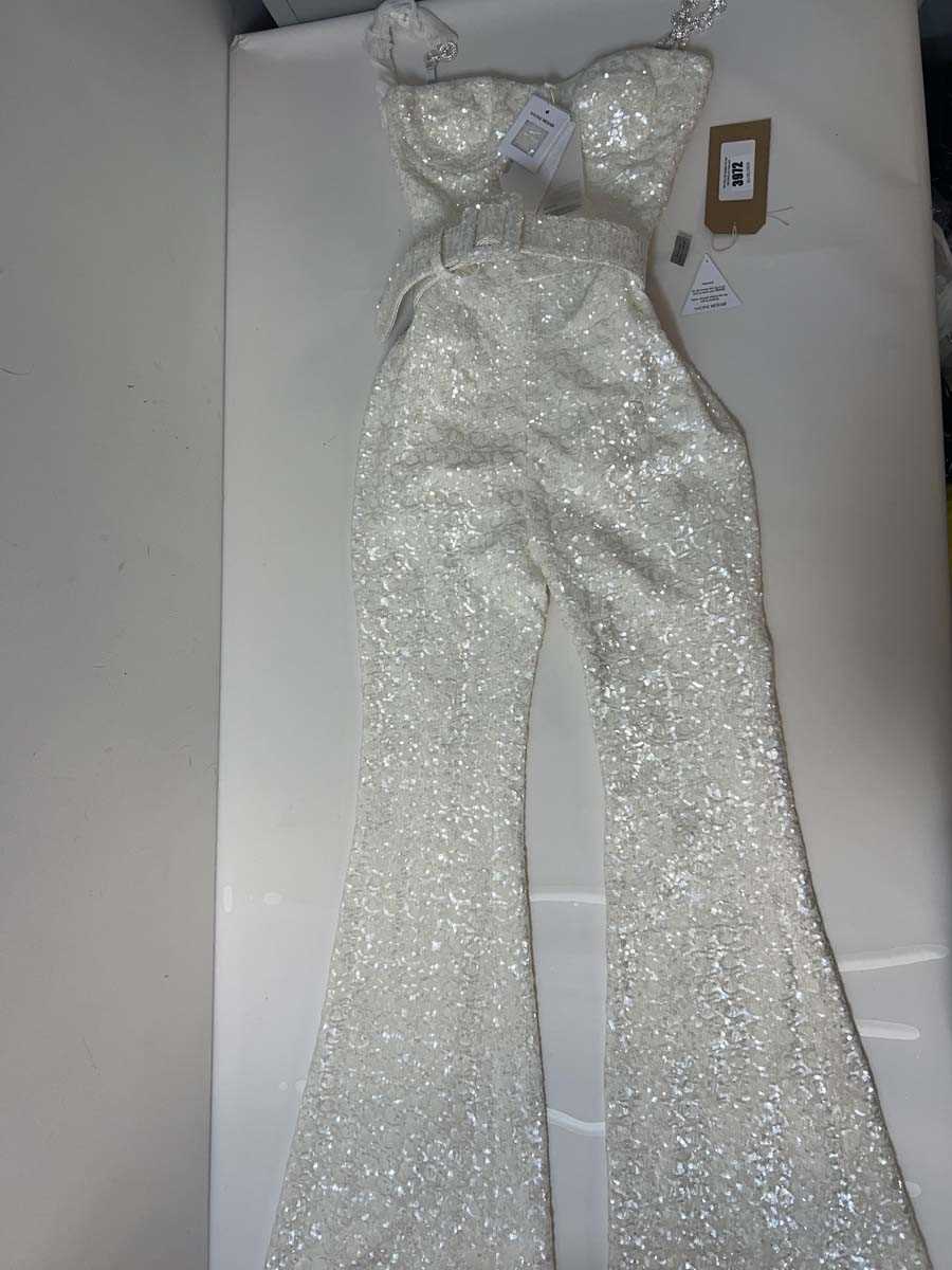 Lot 3972 - Nadine Merabi sequin belted jumpsuit (XS)