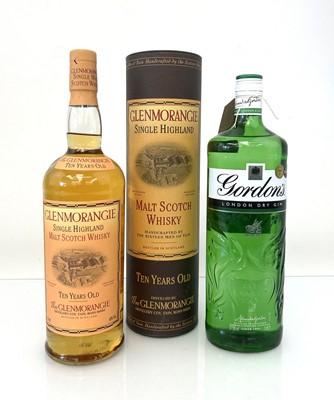 Lot 24 - 2 bottles, 1x Glenmorangie Ten year old Single...