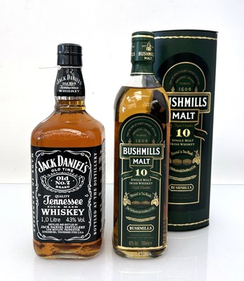 Lot 26 - 2 bottles, 1x Bushmills 10 year old Single...