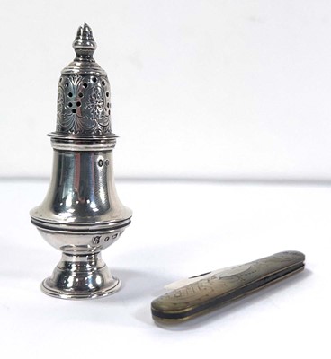Lot 345 - A late Victorian silver pepper of traditional...