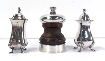 Lot 347 - A pair of silver salt and peppers of...