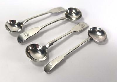 Lot 348 - A pair of William IV silver fiddle pattern...