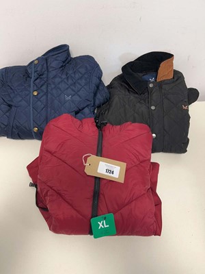 Lot 1724 - x3 adults jackets to include Crew Clothing (M)...