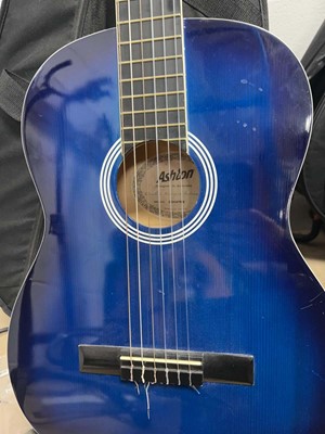 Lot 2267 - Ashton 6 string acoustic guitar in blue with...