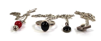 Lot 760 - Four items of silver and metalware jewellery...