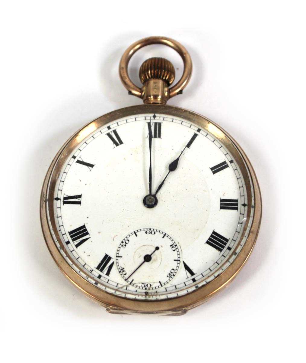 Lot 464 - A 9ct yellow gold open face pocket watch, the...